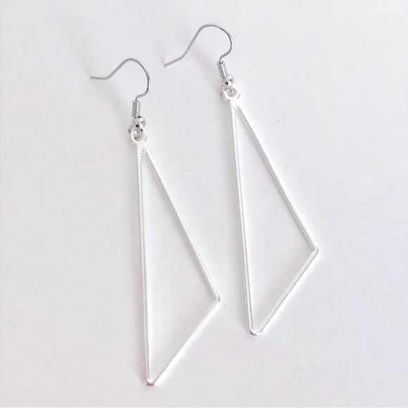 New Triangle Hoop Earrings Dangle Geometric Statement Unique Gifts Oversized Fun - Picture 2 of 8